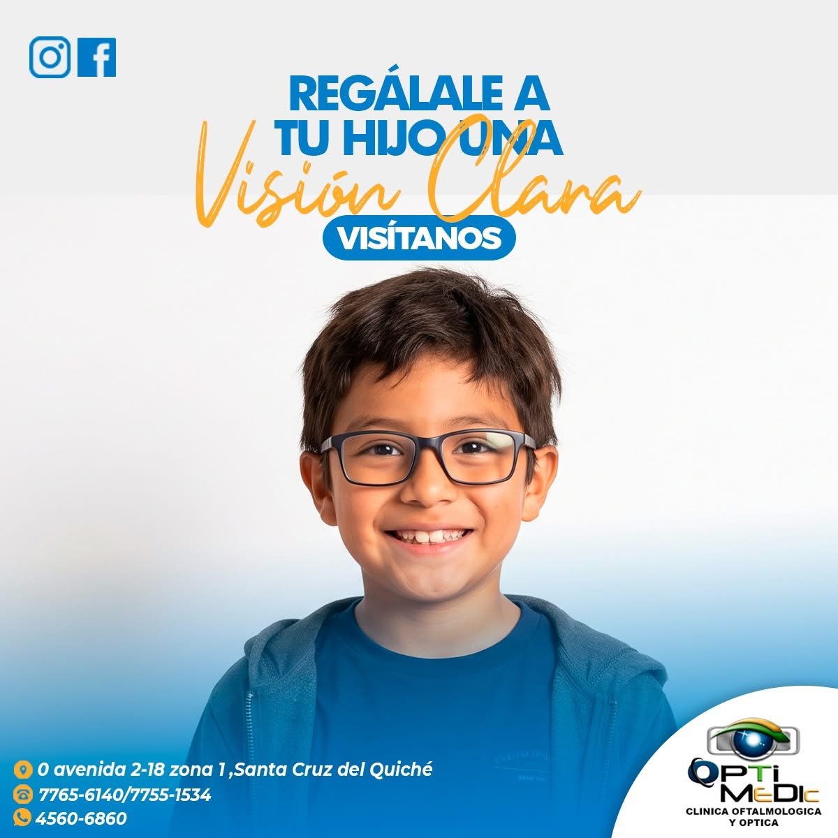 “Anuncio de Óptimedic: examen de la vista para niños”.